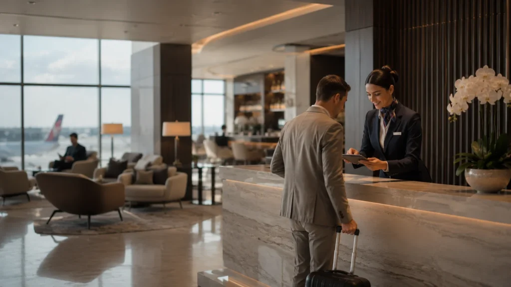 luxury airport lounge customer service